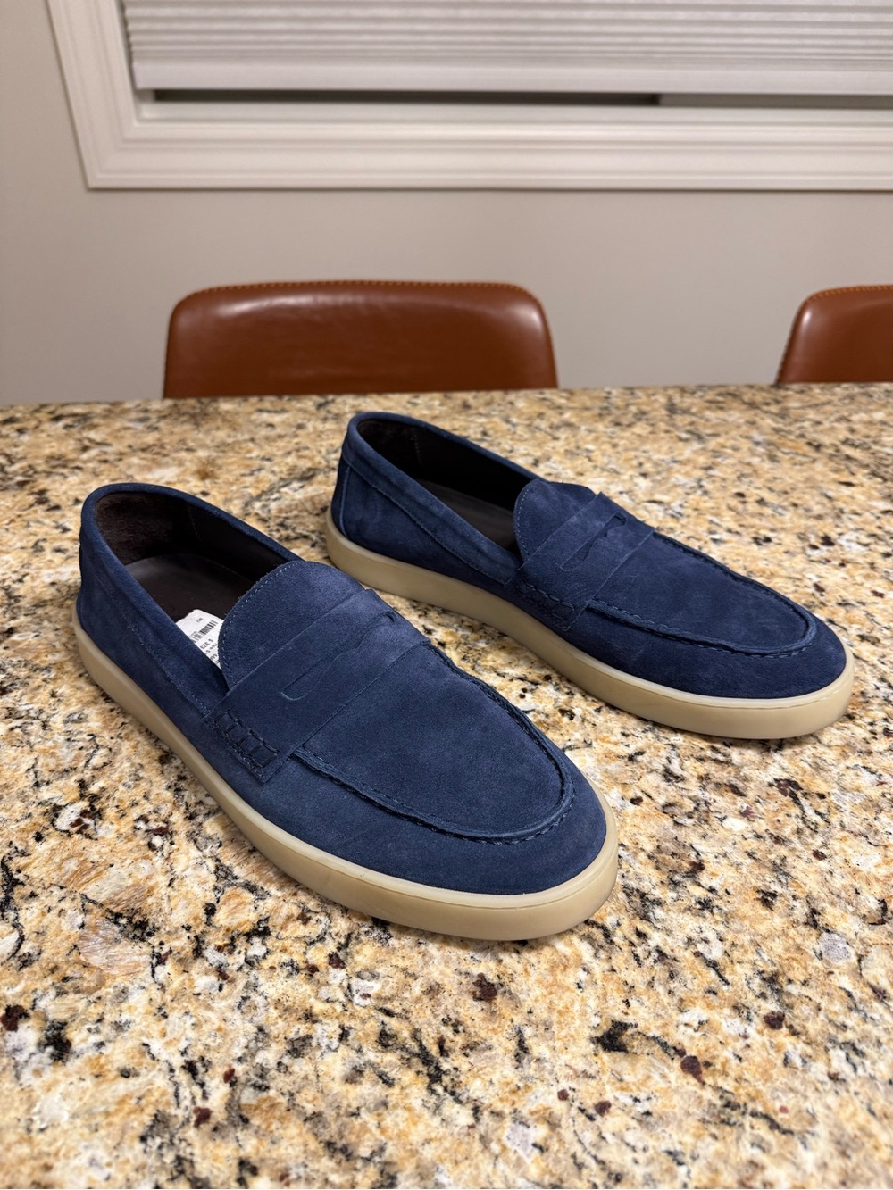 Men’s Canali Navy Blue Suede Summer Loafers size 44 Italy